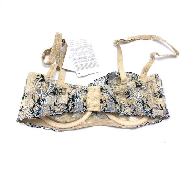 La Perla Altea Wired Lace Bralette 36C Nude NWT Embroidered Lingerie - Picture 4 of 13